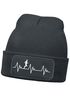 Herren Beanie mit Patch Strickmütze Aufdruck Herzschlag Joggen Sport Outdoor Fashion Lustig Mütze Männer Moonworks®preview