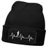 Herren Beanie mit Patch Strickmütze Aufdruck Herzschlag Joggen Sport Outdoor Fashion Lustig Mütze Männer Moonworks®preview