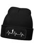 Herren Beanie mit Patch Strickmütze Aufdruck Herzschlag Joggen Sport Outdoor Fashion Lustig Mütze Männer Moonworks®preview