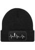 Herren Beanie mit Patch Strickmütze Aufdruck Herzschlag Joggen Sport Outdoor Fashion Lustig Mütze Männer Moonworks®preview