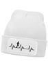 Herren Beanie mit Patch Strickmütze Aufdruck Herzschlag Joggen Sport Outdoor Fashion Lustig Mütze Männer Moonworks®preview