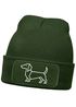 Herren Beanie mit Patch Strickmütze Aufdruck Hund Lustig Geschenk Dackelbesitzer Mütze Männer Moonworks®preview
