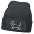 Herren Beanie mit Patch Strickmütze Aufdruck Hund Lustig Geschenk Dackelbesitzer Mütze Männer Moonworks®preview