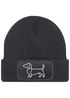 Herren Beanie mit Patch Strickmütze Aufdruck Hund Lustig Geschenk Dackelbesitzer Mütze Männer Moonworks®preview