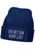 Herren Beanie mit Patch Strickmütze Gassi gehen Spruch Aufdruck Lustig Mütze Männer Geschenk Hundebesitzer Moonworks®preview