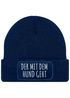 Herren Beanie mit Patch Strickmütze Gassi gehen Spruch Aufdruck Lustig Mütze Männer Geschenk Hundebesitzer Moonworks®preview