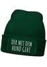 Herren Beanie mit Patch Strickmütze Gassi gehen Spruch Aufdruck Lustig Mütze Männer Geschenk Hundebesitzer Moonworks®preview