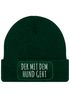 Herren Beanie mit Patch Strickmütze Gassi gehen Spruch Aufdruck Lustig Mütze Männer Geschenk Hundebesitzer Moonworks®preview