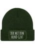 Herren Beanie mit Patch Strickmütze Gassi gehen Spruch Aufdruck Lustig Mütze Männer Geschenk Hundebesitzer Moonworks®preview