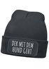 Herren Beanie mit Patch Strickmütze Gassi gehen Spruch Aufdruck Lustig Mütze Männer Geschenk Hundebesitzer Moonworks®preview