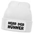 Herren Beanie mit Patch Strickmütze mit it Spruch Herr der Hühner lustig Geschenk für Hühnerbauer Hühnerhaltung Geflügelhof Moonworks®preview