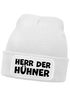 Herren Beanie mit Patch Strickmütze mit it Spruch Herr der Hühner lustig Geschenk für Hühnerbauer Hühnerhaltung Geflügelhof Moonworks®preview