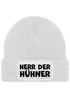 Herren Beanie mit Patch Strickmütze mit it Spruch Herr der Hühner lustig Geschenk für Hühnerbauer Hühnerhaltung Geflügelhof Moonworks®preview