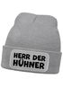 Herren Beanie mit Patch Strickmütze mit it Spruch Herr der Hühner lustig Geschenk für Hühnerbauer Hühnerhaltung Geflügelhof Moonworks®preview