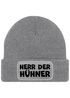 Herren Beanie mit Patch Strickmütze mit it Spruch Herr der Hühner lustig Geschenk für Hühnerbauer Hühnerhaltung Geflügelhof Moonworks®preview