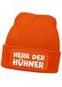 Herren Beanie mit Patch Strickmütze mit it Spruch Herr der Hühner lustig Geschenk für Hühnerbauer Hühnerhaltung Geflügelhof Moonworks®preview
