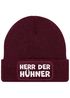 Herren Beanie mit Patch Strickmütze mit it Spruch Herr der Hühner lustig Geschenk für Hühnerbauer Hühnerhaltung Geflügelhof Moonworks®preview