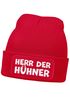 Herren Beanie mit Patch Strickmütze mit it Spruch Herr der Hühner lustig Geschenk für Hühnerbauer Hühnerhaltung Geflügelhof Moonworks®preview