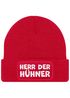 Herren Beanie mit Patch Strickmütze mit it Spruch Herr der Hühner lustig Geschenk für Hühnerbauer Hühnerhaltung Geflügelhof Moonworks®preview