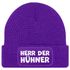Herren Beanie mit Patch Strickmütze mit it Spruch Herr der Hühner lustig Geschenk für Hühnerbauer Hühnerhaltung Geflügelhof Moonworks®preview