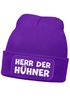 Herren Beanie mit Patch Strickmütze mit it Spruch Herr der Hühner lustig Geschenk für Hühnerbauer Hühnerhaltung Geflügelhof Moonworks®preview