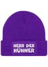 Herren Beanie mit Patch Strickmütze mit it Spruch Herr der Hühner lustig Geschenk für Hühnerbauer Hühnerhaltung Geflügelhof Moonworks®preview