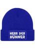 Herren Beanie mit Patch Strickmütze mit it Spruch Herr der Hühner lustig Geschenk für Hühnerbauer Hühnerhaltung Geflügelhof Moonworks®preview