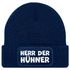 Herren Beanie mit Patch Strickmütze mit it Spruch Herr der Hühner lustig Geschenk für Hühnerbauer Hühnerhaltung Geflügelhof Moonworks®preview