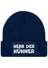 Herren Beanie mit Patch Strickmütze mit it Spruch Herr der Hühner lustig Geschenk für Hühnerbauer Hühnerhaltung Geflügelhof Moonworks®preview
