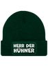Herren Beanie mit Patch Strickmütze mit it Spruch Herr der Hühner lustig Geschenk für Hühnerbauer Hühnerhaltung Geflügelhof Moonworks®preview