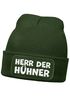 Herren Beanie mit Patch Strickmütze mit it Spruch Herr der Hühner lustig Geschenk für Hühnerbauer Hühnerhaltung Geflügelhof Moonworks®preview