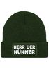 Herren Beanie mit Patch Strickmütze mit it Spruch Herr der Hühner lustig Geschenk für Hühnerbauer Hühnerhaltung Geflügelhof Moonworks®preview