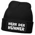 Herren Beanie mit Patch Strickmütze mit it Spruch Herr der Hühner lustig Geschenk für Hühnerbauer Hühnerhaltung Geflügelhof Moonworks®preview