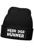 Herren Beanie mit Patch Strickmütze mit it Spruch Herr der Hühner lustig Geschenk für Hühnerbauer Hühnerhaltung Geflügelhof Moonworks®preview