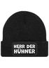Herren Beanie mit Patch Strickmütze mit it Spruch Herr der Hühner lustig Geschenk für Hühnerbauer Hühnerhaltung Geflügelhof Moonworks®preview