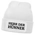 Herren Beanie mit Patch Strickmütze mit it Spruch Herr der Hühner lustig Geschenk für Hühnerbauer Hühnerhaltung Geflügelhof Moonworks®preview