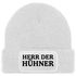Herren Beanie mit Patch Strickmütze mit it Spruch Herr der Hühner lustig Geschenk für Hühnerbauer Hühnerhaltung Geflügelhof Moonworks®preview