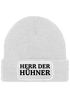Herren Beanie mit Patch Strickmütze mit it Spruch Herr der Hühner lustig Geschenk für Hühnerbauer Hühnerhaltung Geflügelhof Moonworks®preview