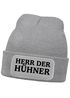 Herren Beanie mit Patch Strickmütze mit it Spruch Herr der Hühner lustig Geschenk für Hühnerbauer Hühnerhaltung Geflügelhof Moonworks®preview