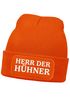 Herren Beanie mit Patch Strickmütze mit it Spruch Herr der Hühner lustig Geschenk für Hühnerbauer Hühnerhaltung Geflügelhof Moonworks®preview