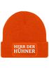 Herren Beanie mit Patch Strickmütze mit it Spruch Herr der Hühner lustig Geschenk für Hühnerbauer Hühnerhaltung Geflügelhof Moonworks®preview