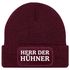 Herren Beanie mit Patch Strickmütze mit it Spruch Herr der Hühner lustig Geschenk für Hühnerbauer Hühnerhaltung Geflügelhof Moonworks®preview