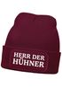 Herren Beanie mit Patch Strickmütze mit it Spruch Herr der Hühner lustig Geschenk für Hühnerbauer Hühnerhaltung Geflügelhof Moonworks®preview