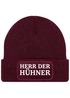 Herren Beanie mit Patch Strickmütze mit it Spruch Herr der Hühner lustig Geschenk für Hühnerbauer Hühnerhaltung Geflügelhof Moonworks®preview