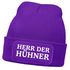 Herren Beanie mit Patch Strickmütze mit it Spruch Herr der Hühner lustig Geschenk für Hühnerbauer Hühnerhaltung Geflügelhof Moonworks®preview