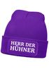 Herren Beanie mit Patch Strickmütze mit it Spruch Herr der Hühner lustig Geschenk für Hühnerbauer Hühnerhaltung Geflügelhof Moonworks®preview