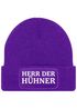 Herren Beanie mit Patch Strickmütze mit it Spruch Herr der Hühner lustig Geschenk für Hühnerbauer Hühnerhaltung Geflügelhof Moonworks®preview