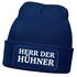 Herren Beanie mit Patch Strickmütze mit it Spruch Herr der Hühner lustig Geschenk für Hühnerbauer Hühnerhaltung Geflügelhof Moonworks®preview