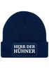 Herren Beanie mit Patch Strickmütze mit it Spruch Herr der Hühner lustig Geschenk für Hühnerbauer Hühnerhaltung Geflügelhof Moonworks®preview