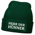 Herren Beanie mit Patch Strickmütze mit it Spruch Herr der Hühner lustig Geschenk für Hühnerbauer Hühnerhaltung Geflügelhof Moonworks®preview